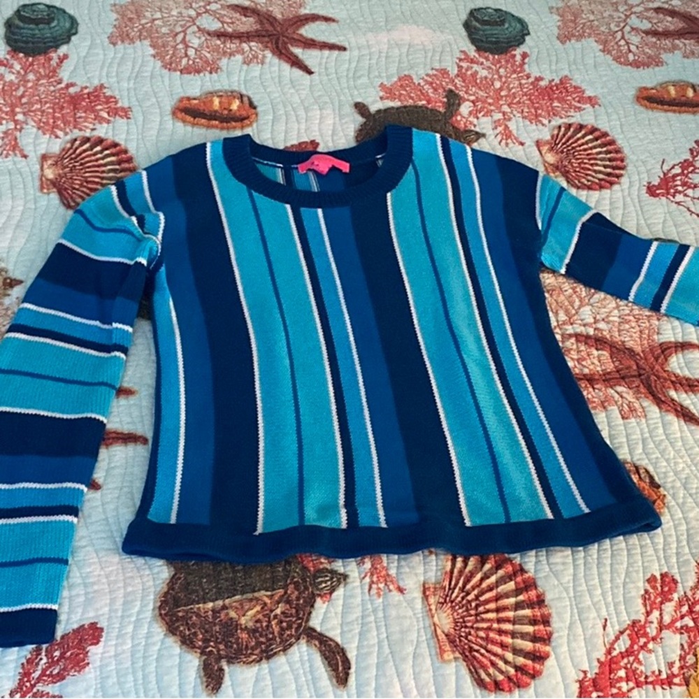 Lilly Pulitizer sweater blue stripe size small